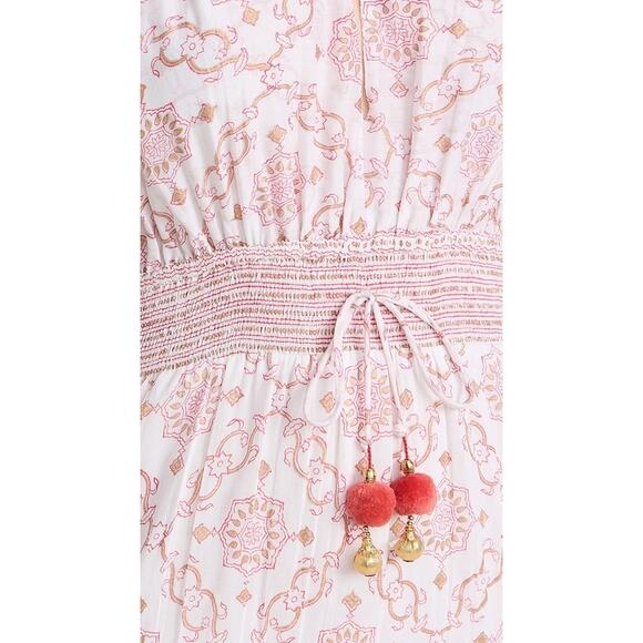 Alicia Bell Kat Criss Cross Halter Maxi Dress Pink Gold Motif Size Large NEW - Picture 3 of 13